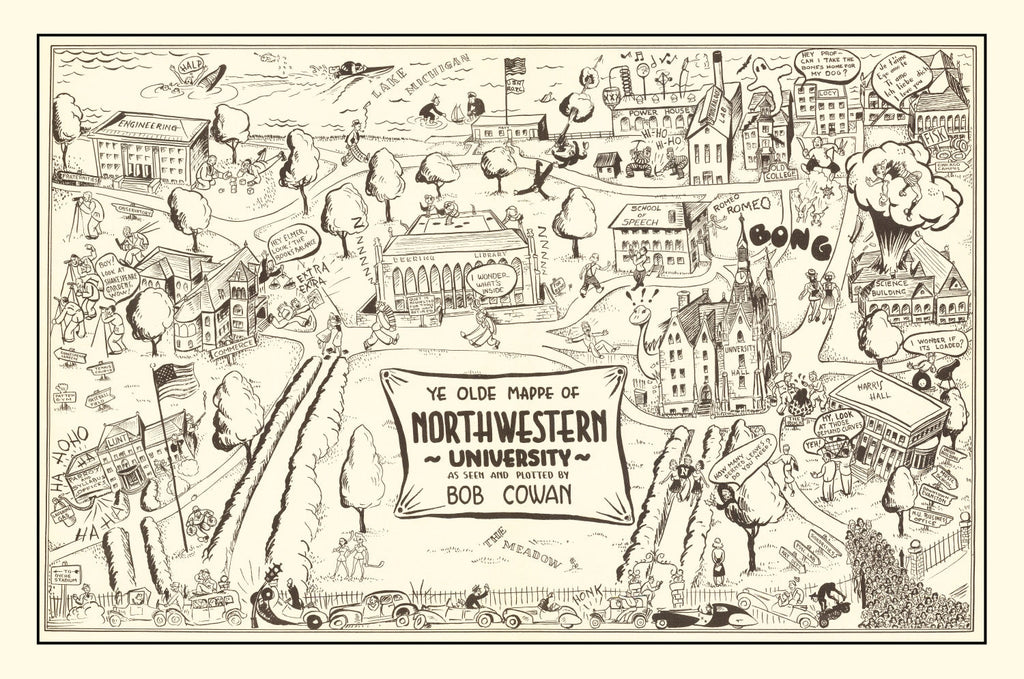 Vintage Map of Northwestern University 1940