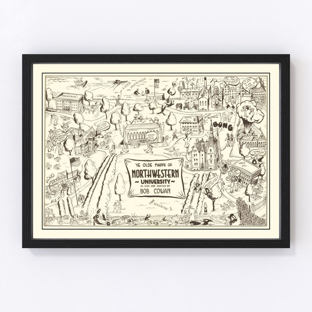 Vintage Map of Northwestern University 1940