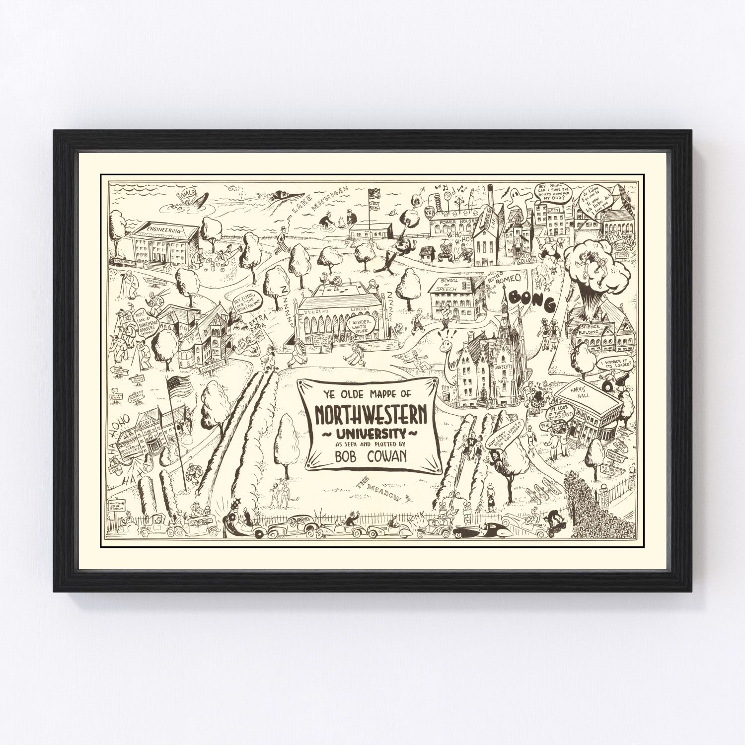Vintage Map of Northwestern University 1940