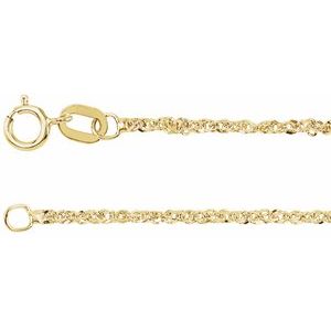 14K Yellow 1.2 mm Diamond-Cut Singapore 18" Chain