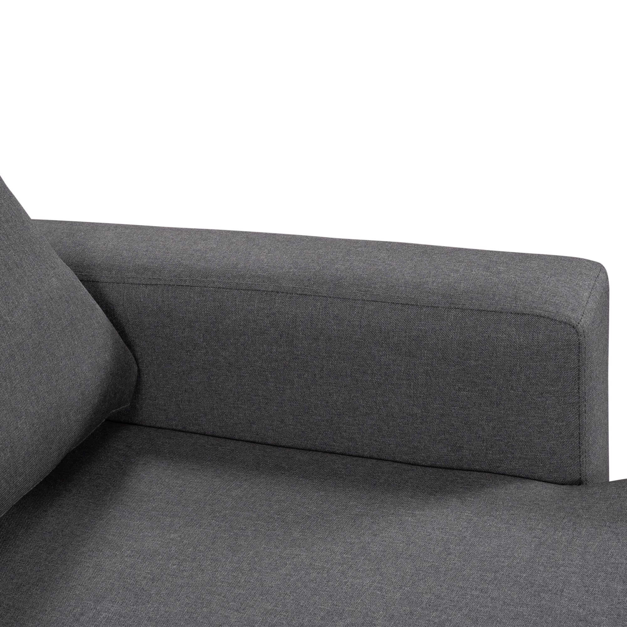 U_STYLE 87.44' Upholstery Sleeper Sectional Sofa Grey with Storage Space, 2 Tossing Cushions