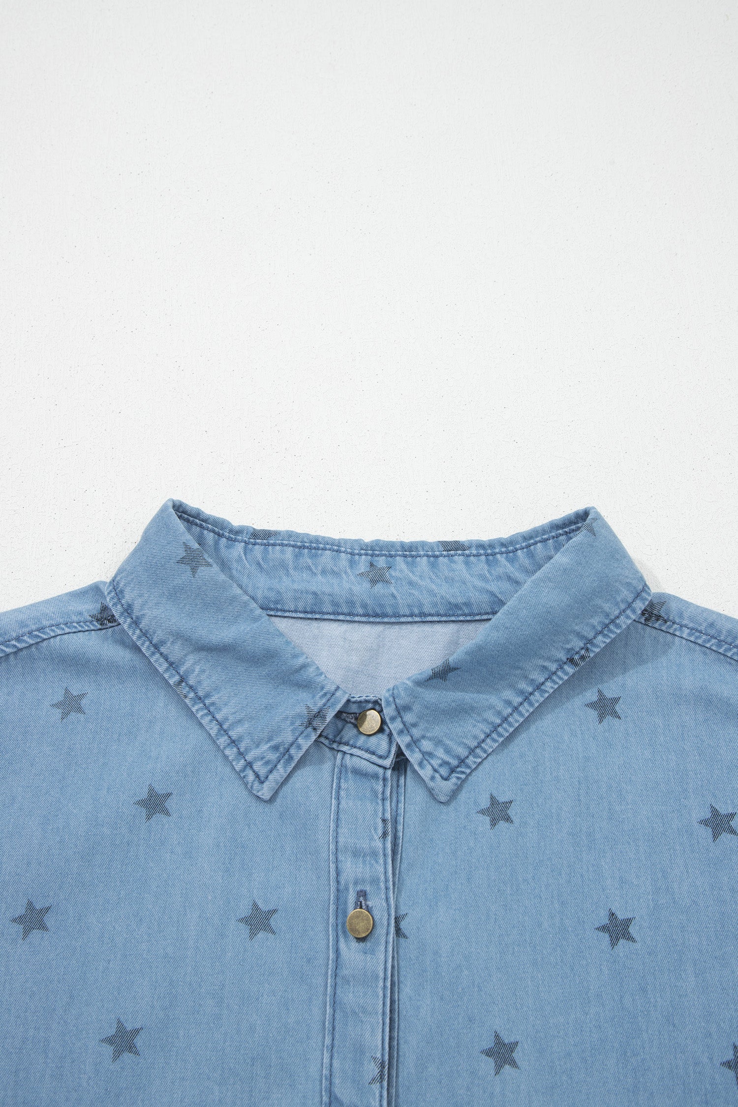 Star Denim Double Chest Pocket Short Sleeve Shirt