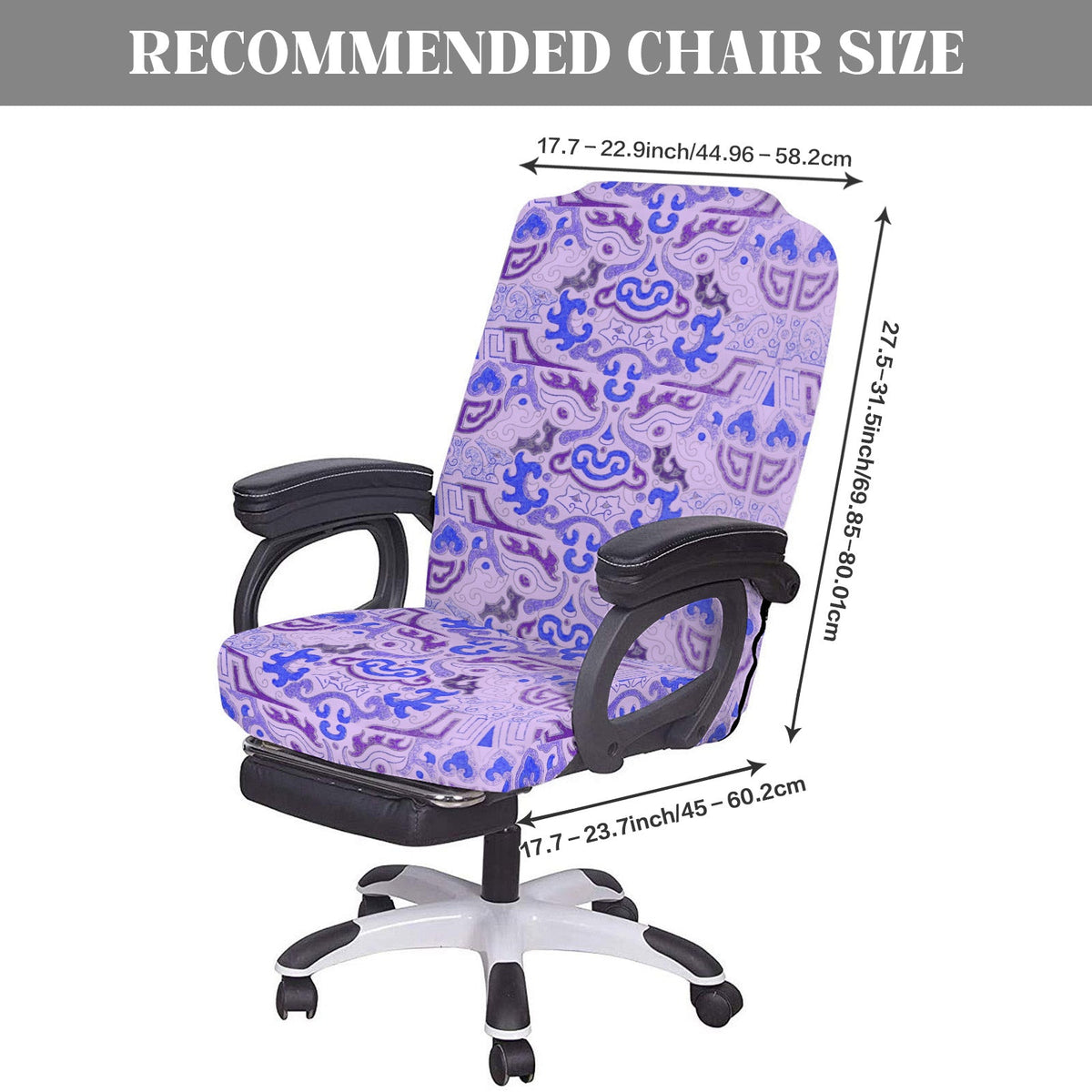 Purple Tribal Pattern Office Chair Cover (Made in the USA)