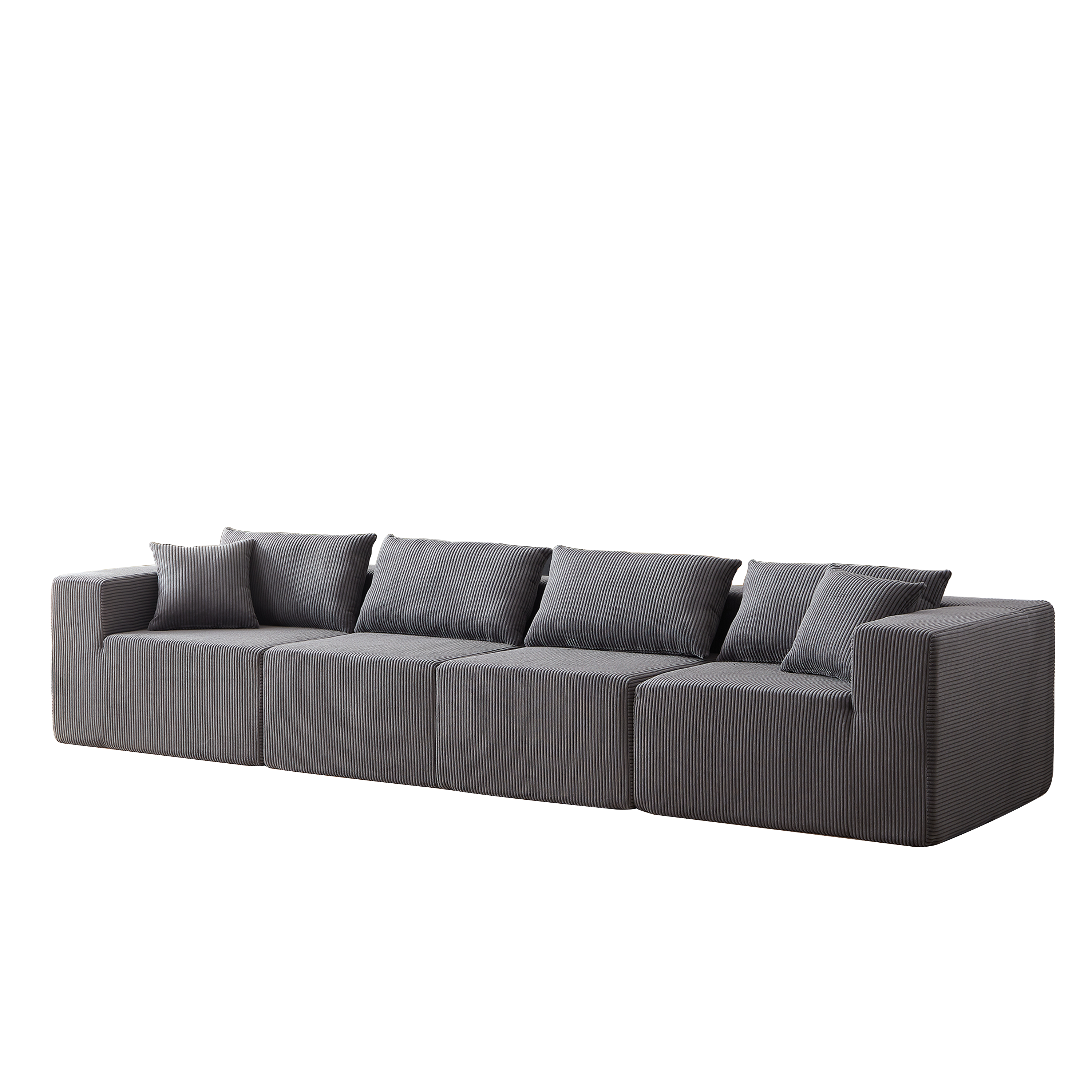 104-Inch Corduroy Modular L Shaped Sectional Sofa,Luxury Floor Couch Set,Upholstered Indoor Furniture,Foam-Filled Compressed Sofa for Living Room,Bedroom,4 PC Free Combination