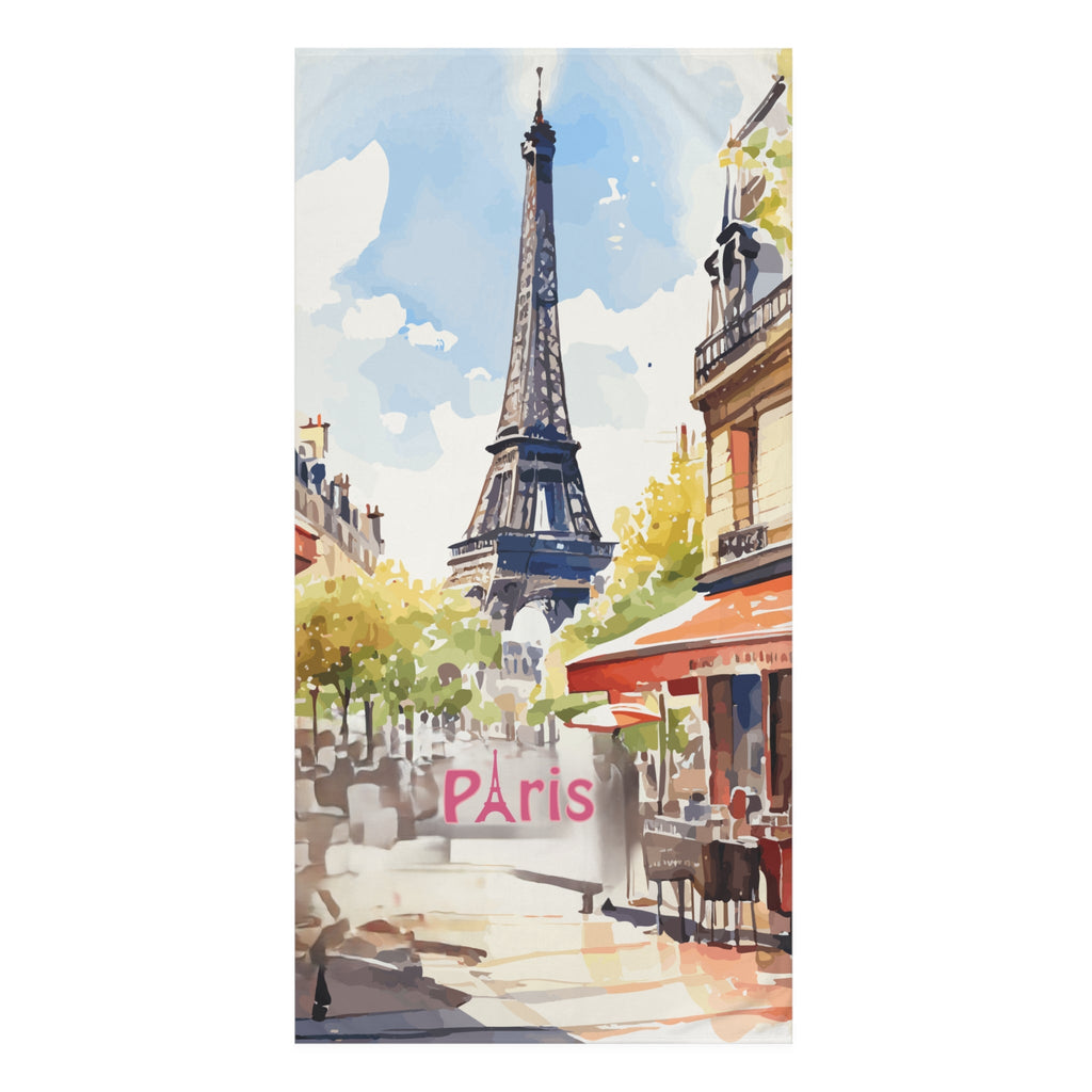 Elegant Parisian Mink-Cotton Bath Towel - Eiffel Tower Design