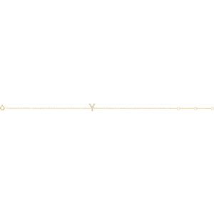14K Yellow Gold .04 CTW Natural Diamond Initial Y 6-7" Bracelet – image 2