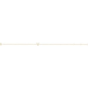 14K Yellow Gold Vermeil .05 CTW Lab-Grown Diamond Initial V 6-7" Bracelet – image 2