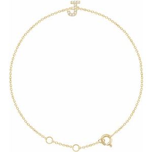 14K Yellow Gold Vermeil .05 CTW Lab-Grown Diamond Initial J 6-7" Bracelet