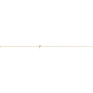 14K Yellow Gold Vermeil .05 CTW Lab-Grown Diamond Initial F 6-7" Bracelet – image 2
