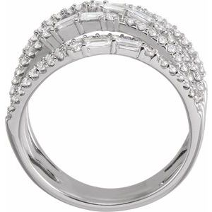 14K White Gold 1 CTW Natural Diamond Negative Space Ring