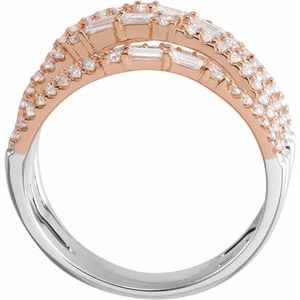 14K White/Rose Gold 1 CTW Natural Diamond Negative Space Ring