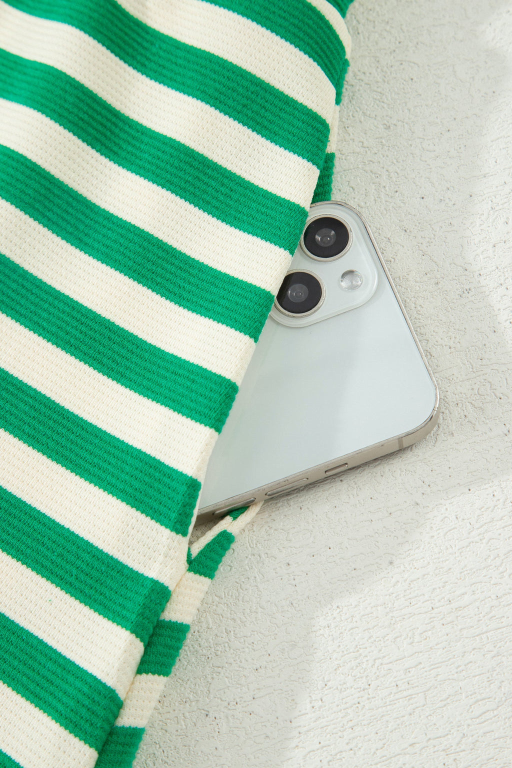Stripe Textured Zip Collar Top & Skort Set