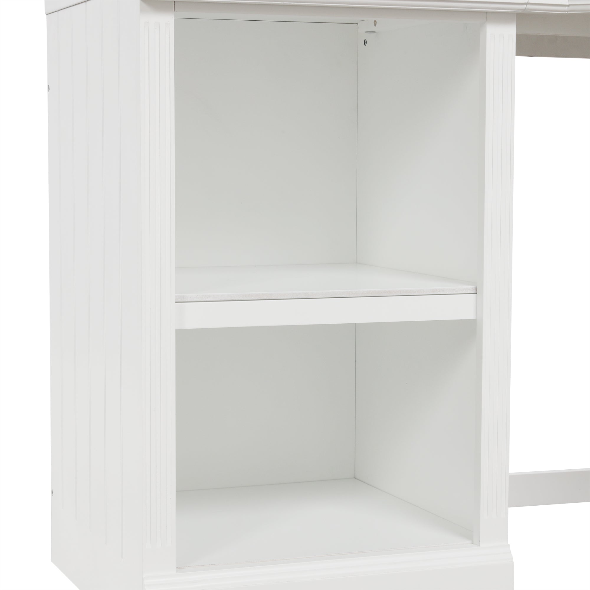 57.68' Modern L Shaped Executive Desk with 2 Storage Cabinets and 3 Drawers,Corner Writing Desk,Office Desk Furniture,Computer Desks with Depth Workstation for Home Office,Living room,White