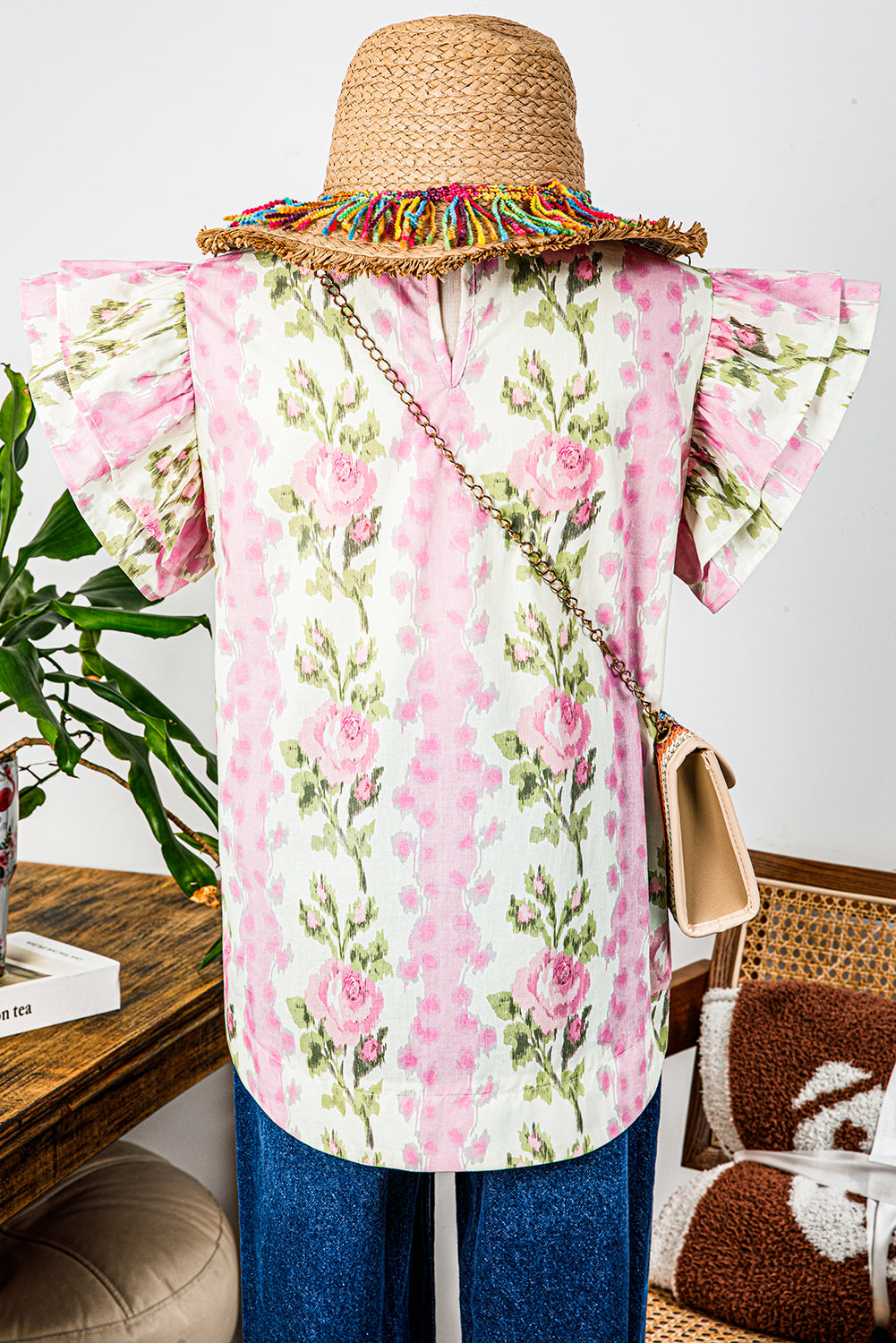 Floral Ruffle Short Sleeve Top