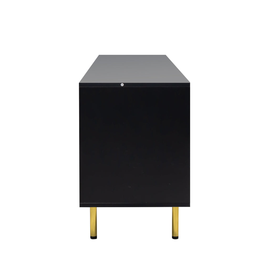 Modern warm Black TV cabinet for 80 inch TV Stands, for Living Room Bedroom