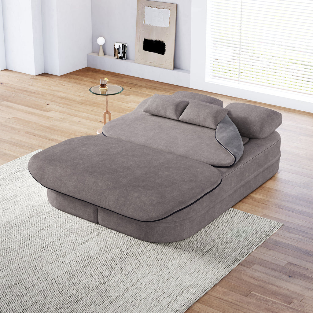 75''2-in-1 Foldable Sofa,Convertible Sleeper Foam Sofa Bed with Multi Functional Blanket, Chenille Floor folding sofa bed,  Floor Sofa Lounge Sofa for Living Room Bedroom Lounge Studio