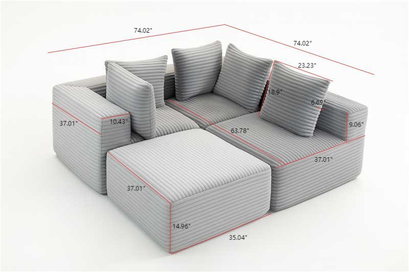 Compressed Sofa:Magic Cube Sofa-YKX-33001-Grey
