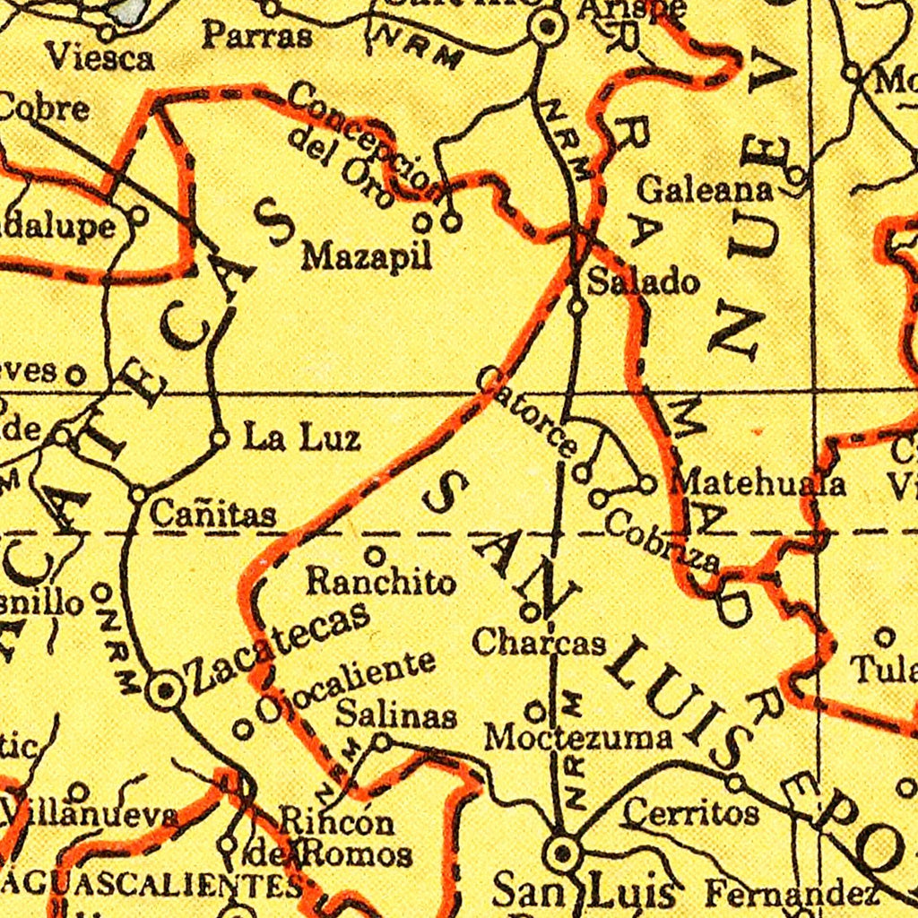 Vintage Map of Mexico 1943