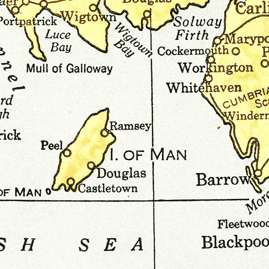 Vintage Map of British Isles 1943
