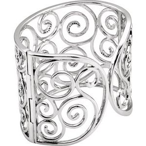 Sterling Silver 3/8 CTW Natural Diamond Cuff Bracelet – image 2