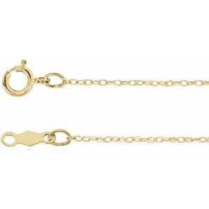 14K Yellow .75 mm Rope 7" Chain