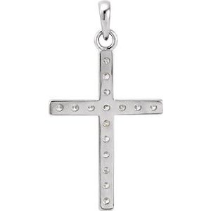 Platinum 1 1/4 CTW Natural Diamond Cross Pendant