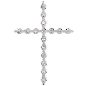 Platinum 5/8 CTW Natural Diamond Cross Pendant