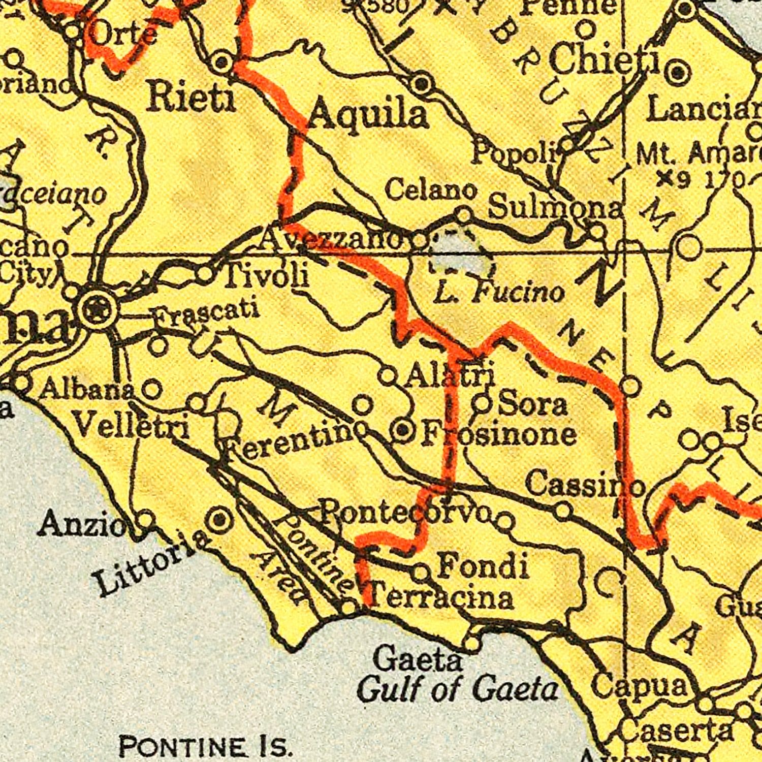 Vintage Map of Italy 1943