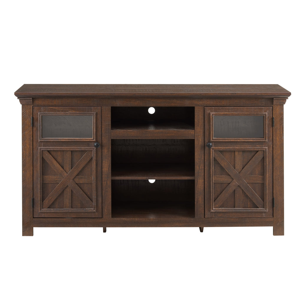 2 Doors Cabinet Farmhouse  Cabinet, Farmhouse TV Stand Barn Design,Modern Farmhouse TV Media Stand, Large Barn Inspired Home Entertainment Console,Espresso, 60.23'W*15.35'D*31.7'H