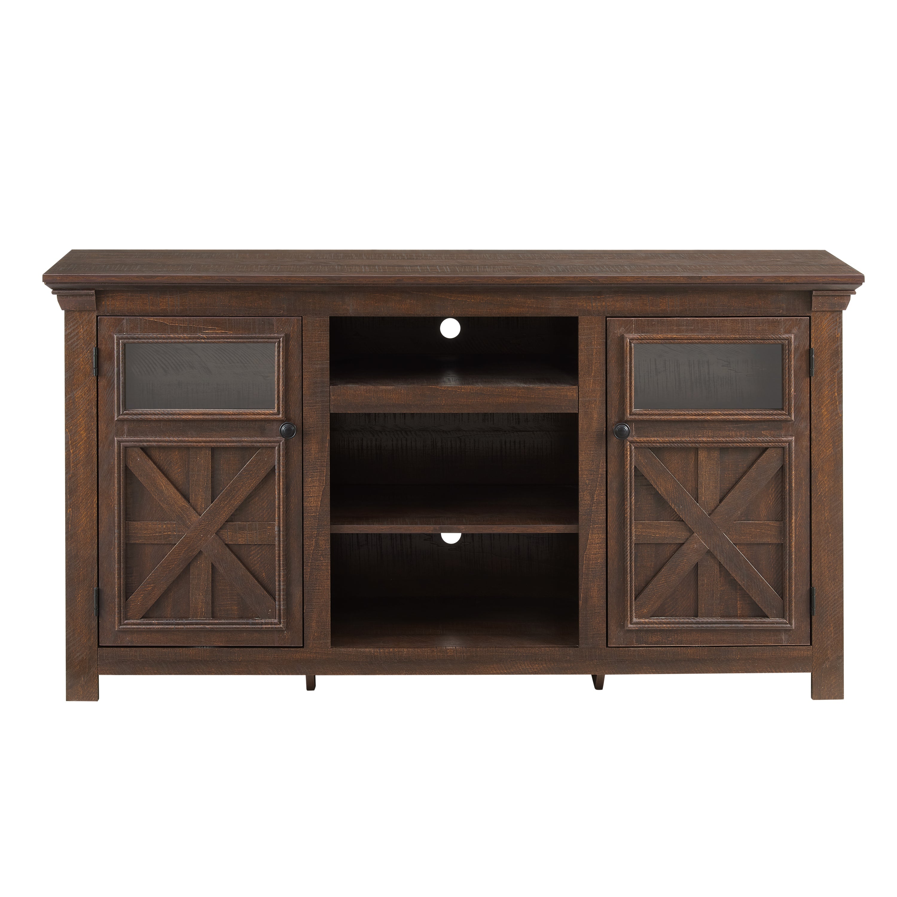 2 Doors Cabinet Farmhouse  Cabinet, Farmhouse TV Stand Barn Design,Modern Farmhouse TV Media Stand, Large Barn Inspired Home Entertainment Console,Espresso, 60.23'W*15.35'D*31.7'H