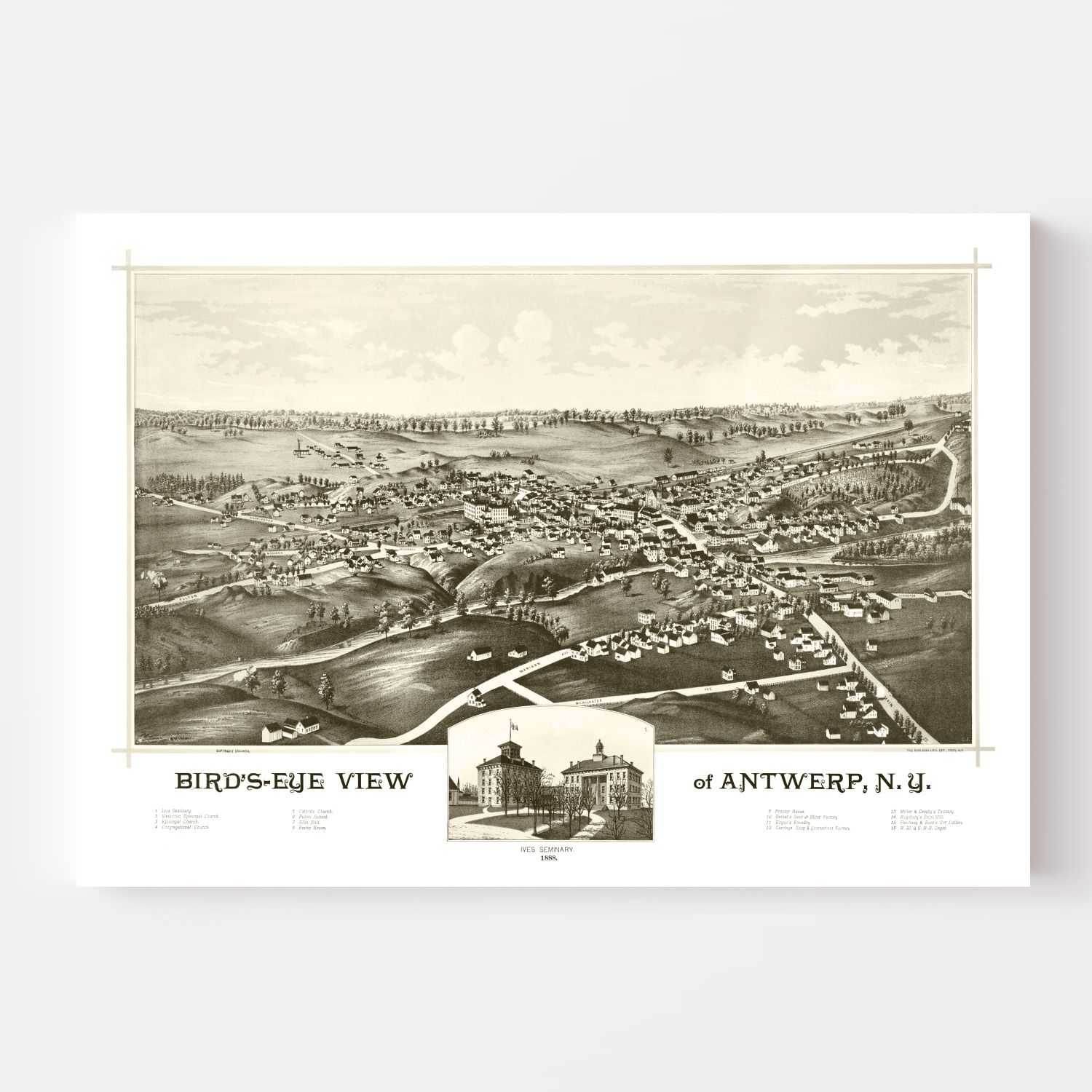 Vintage Map of Antwerp, New York 1888