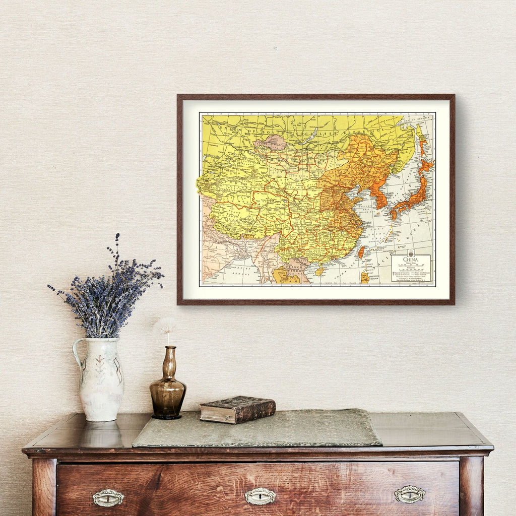Vintage Map of China 1943