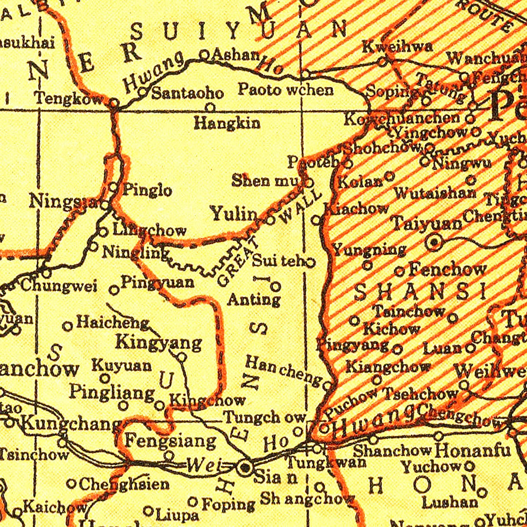 Vintage Map of China 1943
