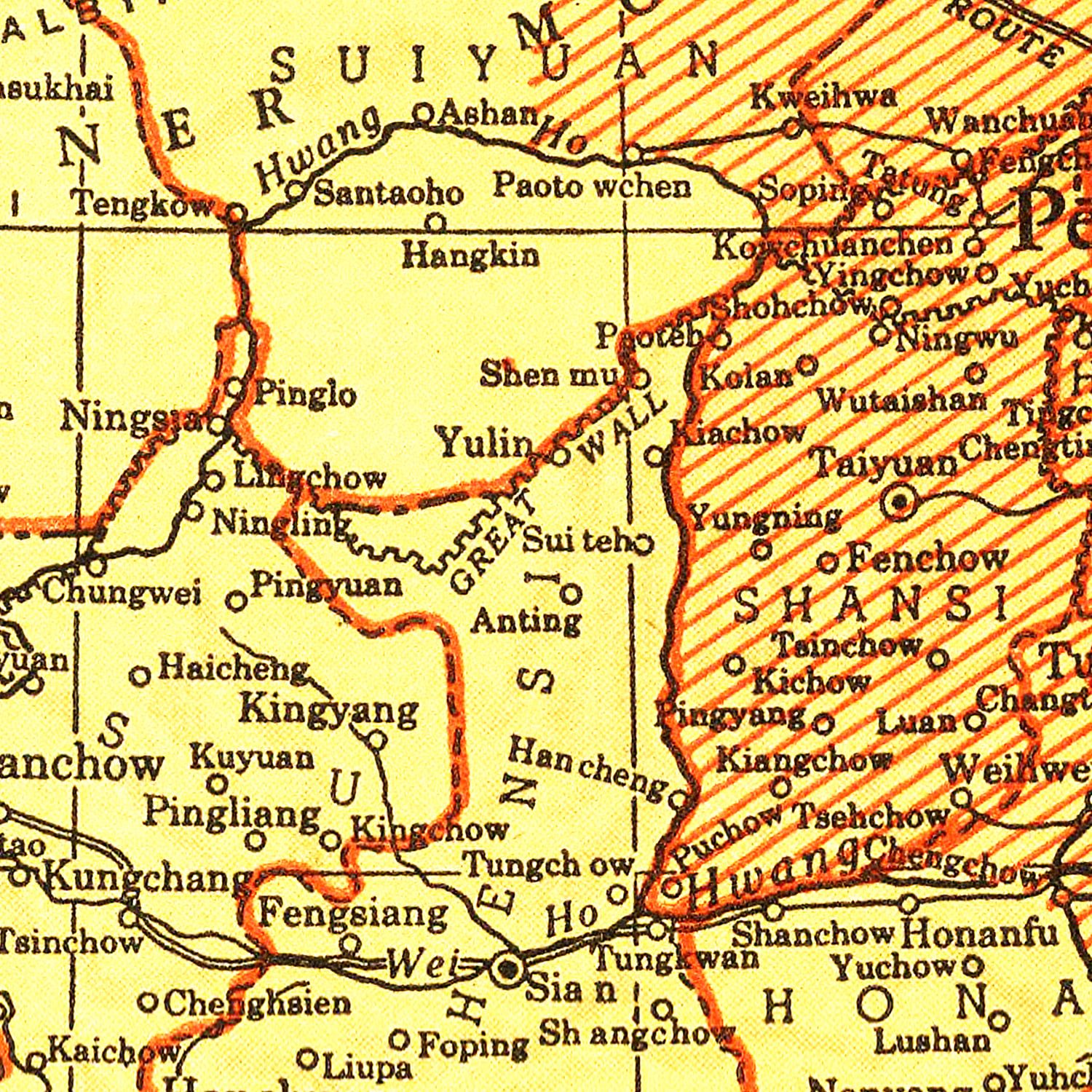 Vintage Map of China 1943