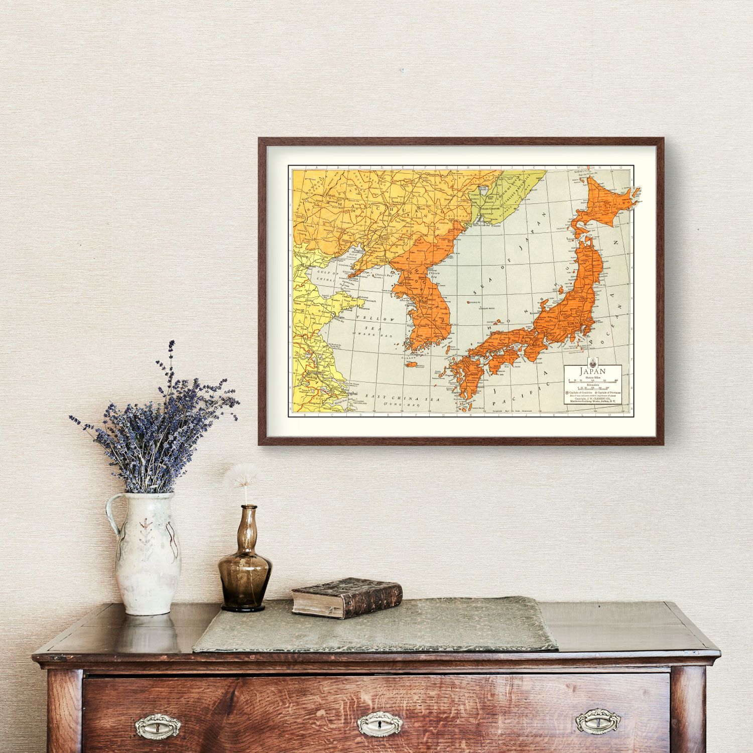 Vintage Map of Japan 1943