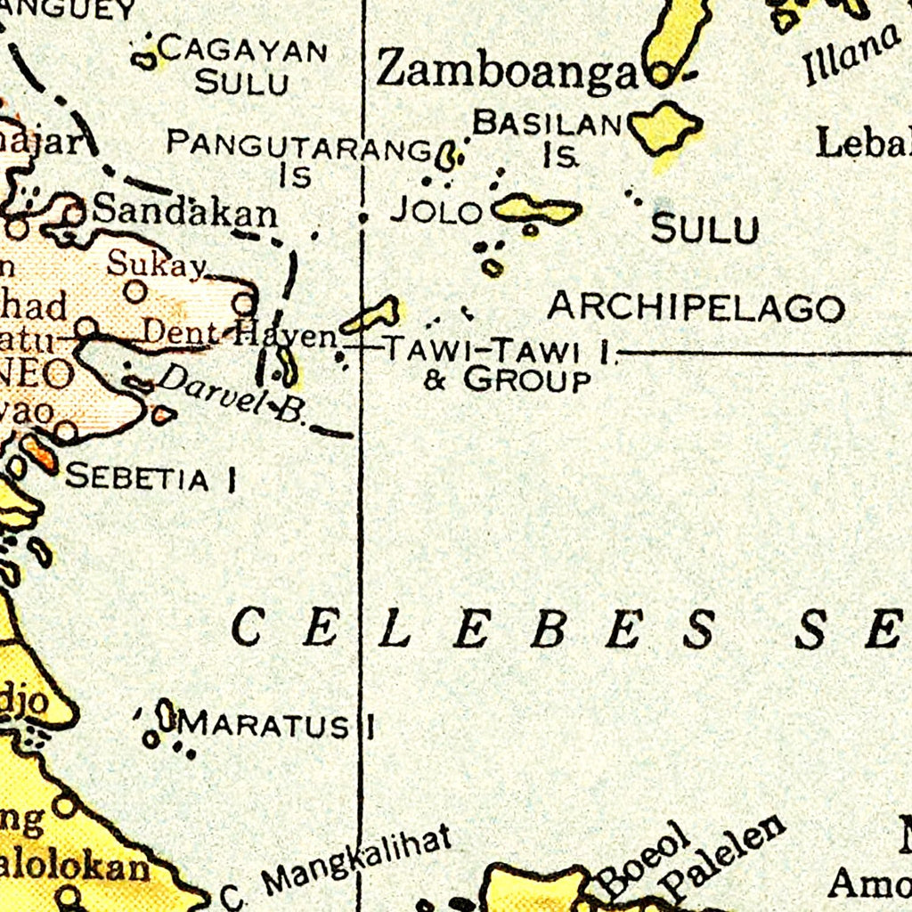 Vintage Map of East Indies 1943