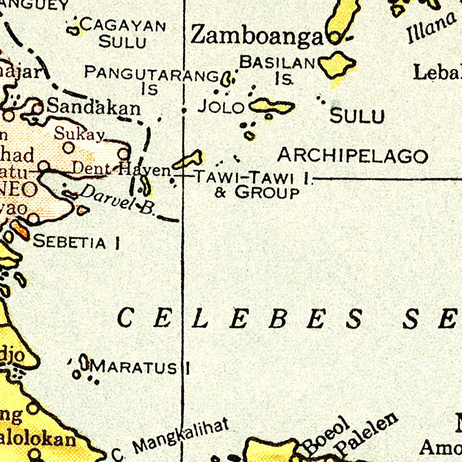 Vintage Map of East Indies 1943