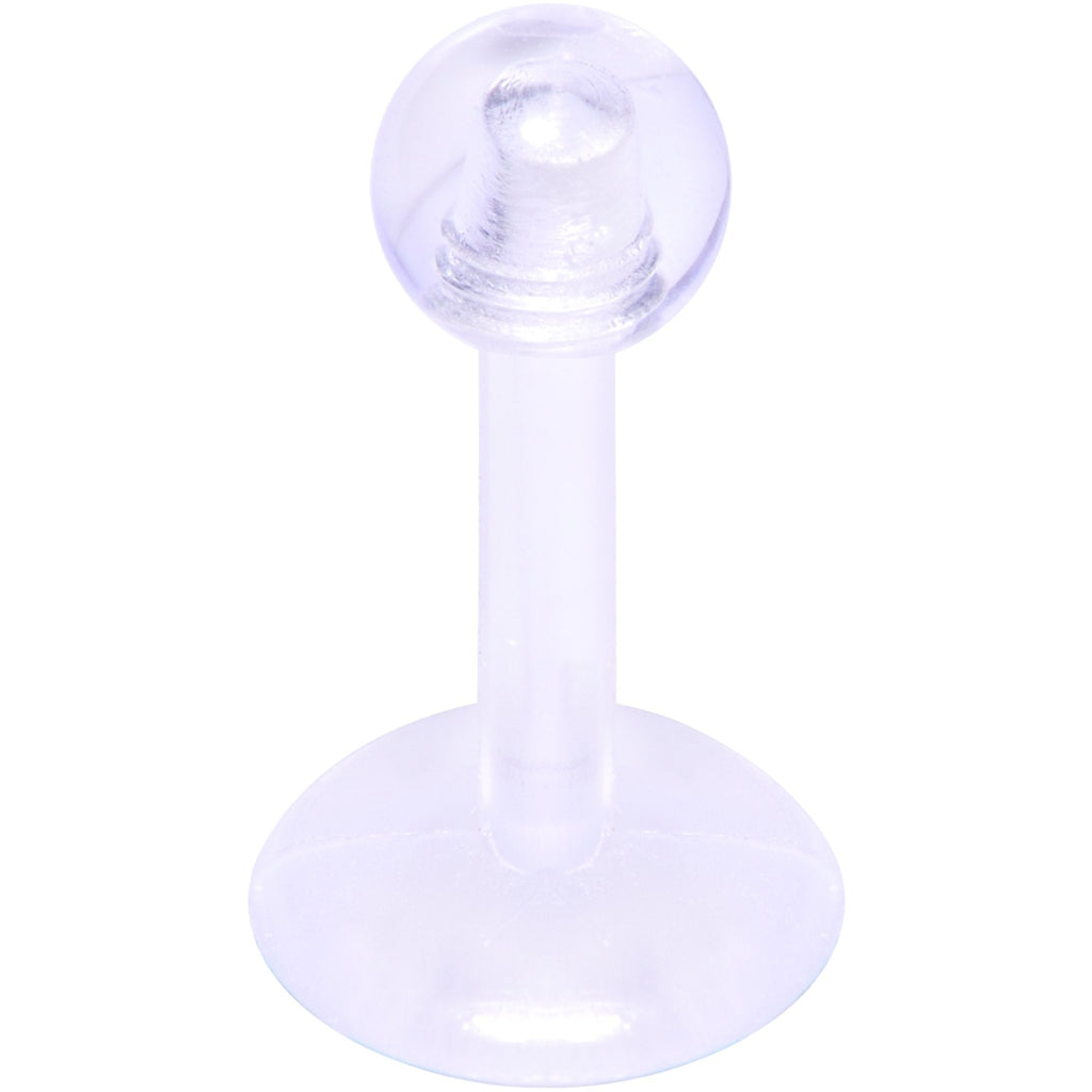 16G 1/4 Clear Flexible Bioplast Labret Monroe Tragus Retainer