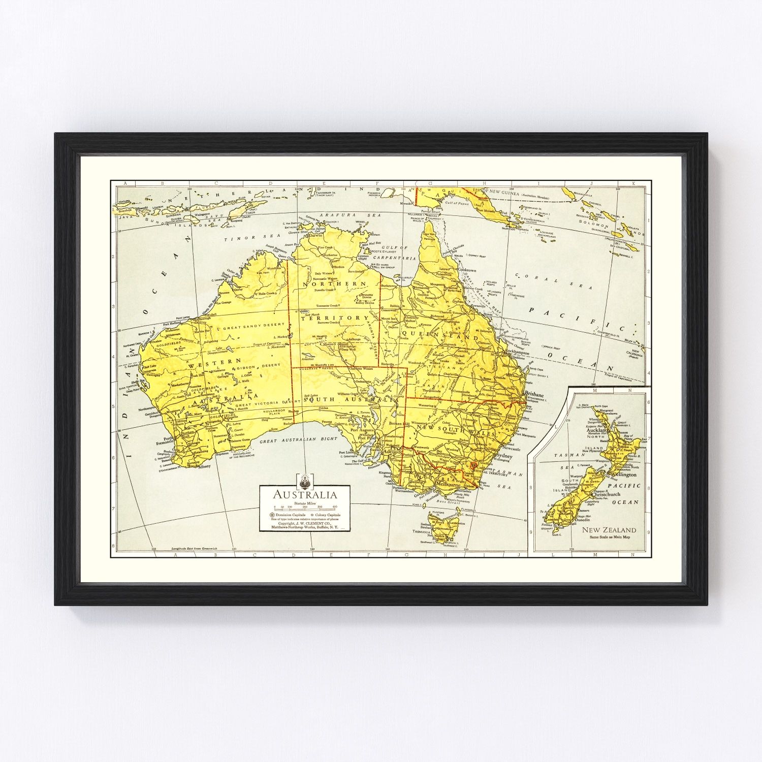 Vintage Map of Australia 1943