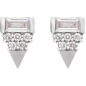Platinum 1/4 CTW Natural Diamond Geometric Earrings – image 2
