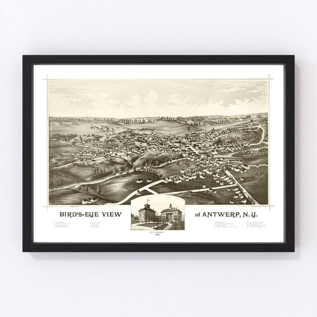 Vintage Map of Antwerp, New York 1888
