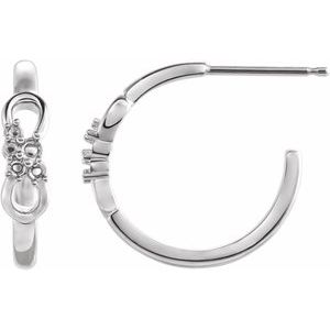 Sterling Silver Right Infinity-Inspired Hoop Earring Mounting
