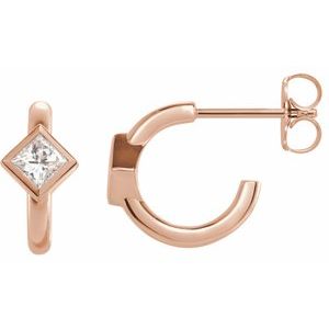 14K Rose Gold 1/3 CTW Natural Diamond Huggie Hoop Earrings