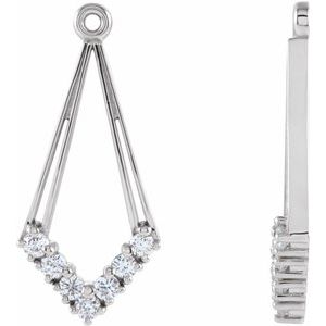 14K White Gold 1/4 CTW Natural Diamond Earring Jackets