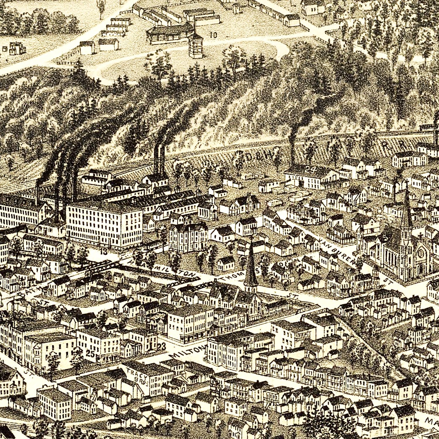 Vintage Map of Ballston Spa, New York 1890