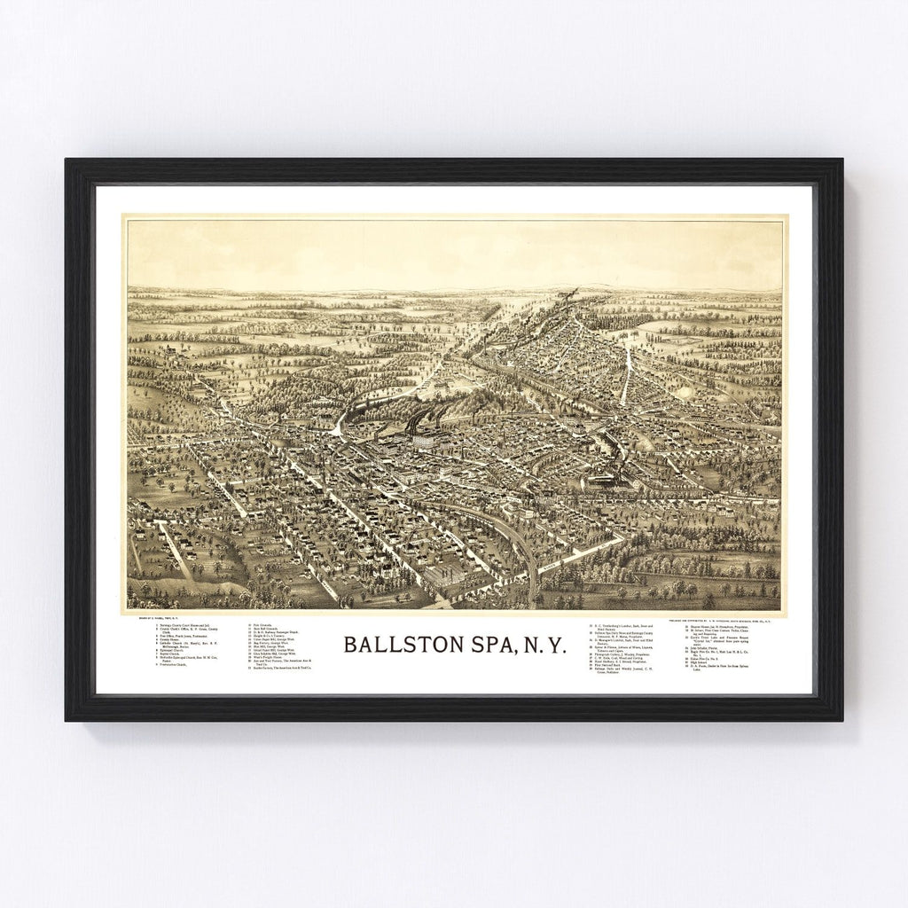 Vintage Map of Ballston Spa, New York 1890