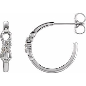 Platinum .08 CTW Natural Diamond Infinity-Inspired Hoop Earrings