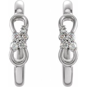 Platinum .08 CTW Natural Diamond Infinity-Inspired Hoop Earrings – image 2