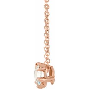 14K Rose Gold 1 CT Lab-Grown Diamond Solitaire 16-18" Necklace