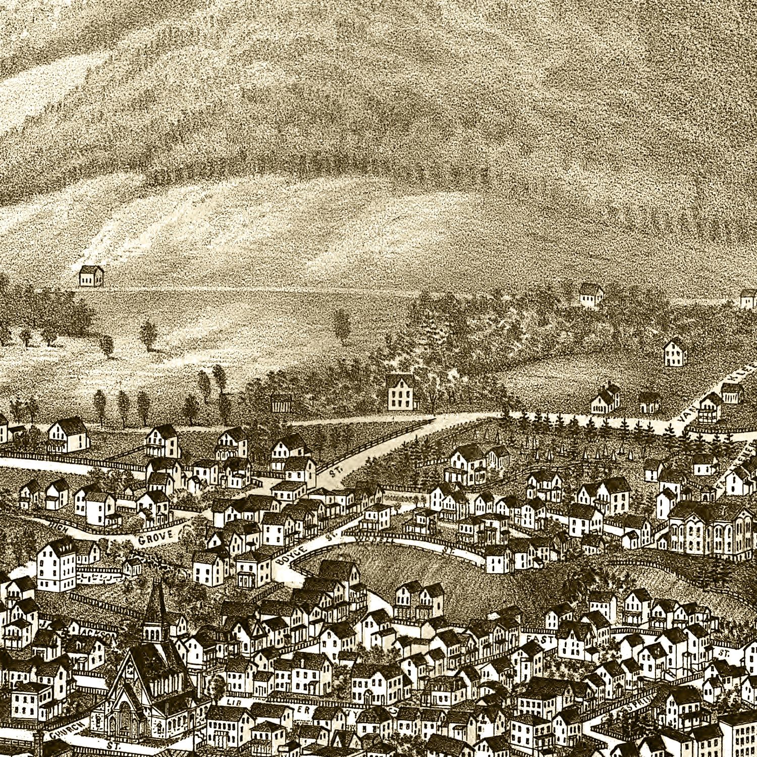 Vintage Map of Matteawan, New York 1886
